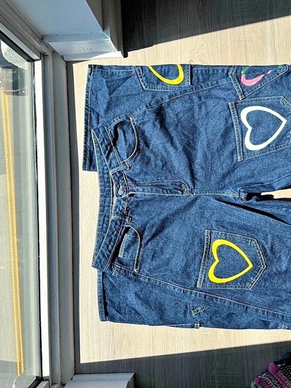 SHEIN Kids Heart Detail Denim Shorts Like New